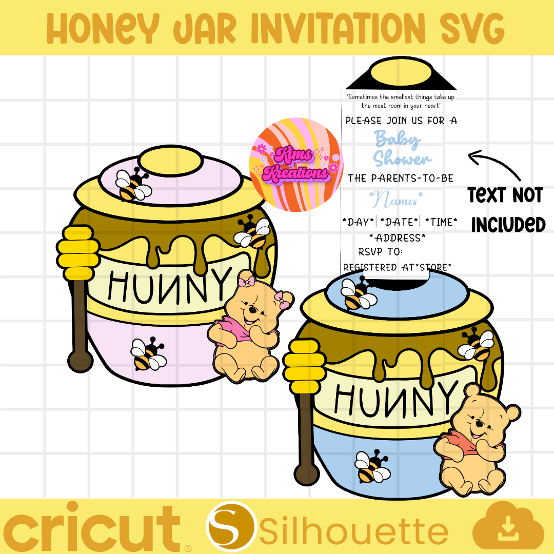 Honey jar inviations svg