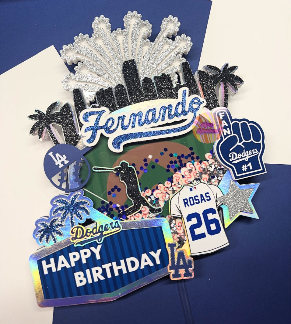 LA Baseball cake topper file
