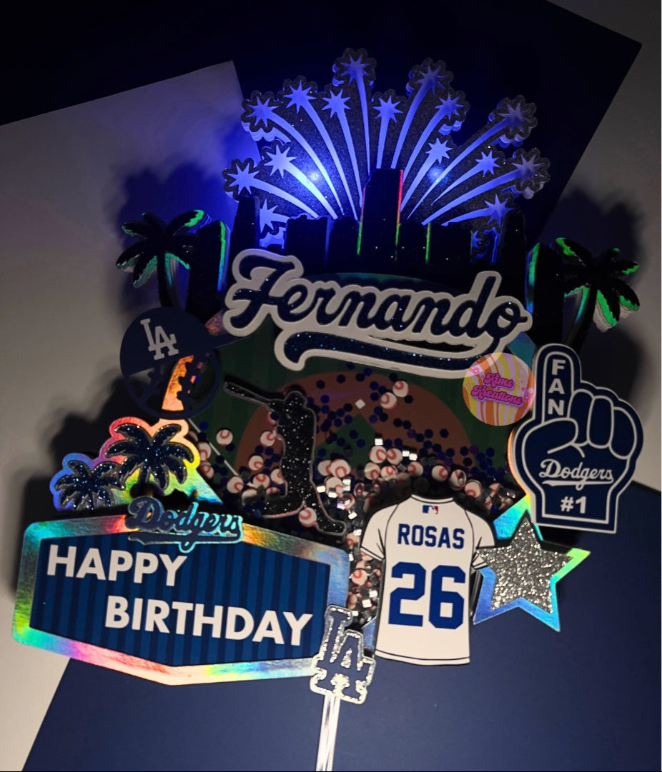 LA Baseball cake topper file