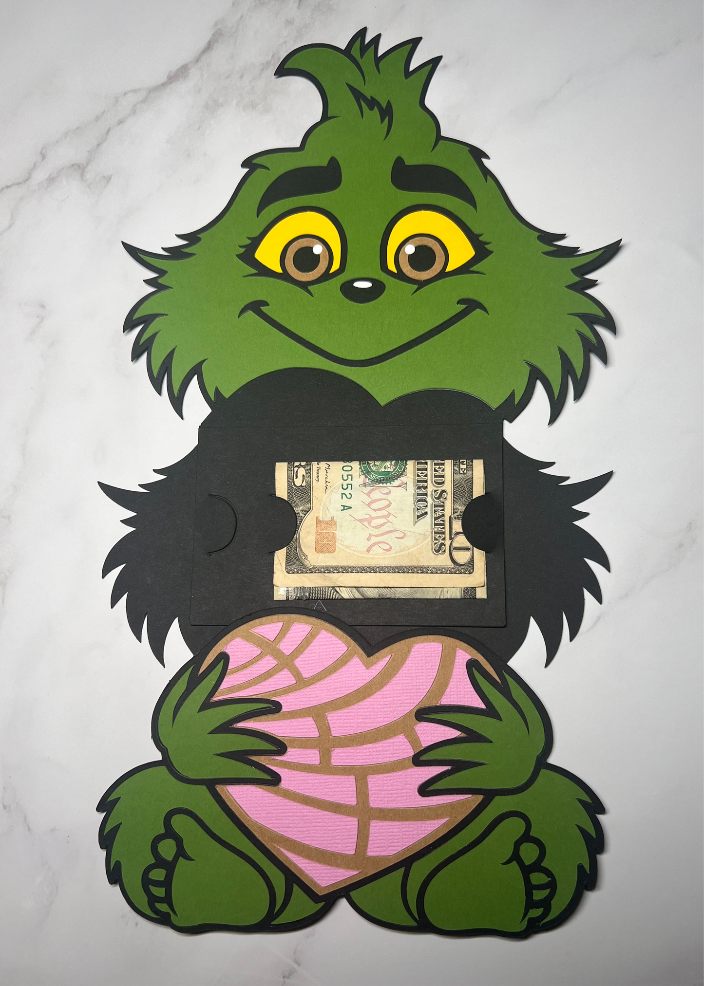 Baby Grinch concha money/card holder💚