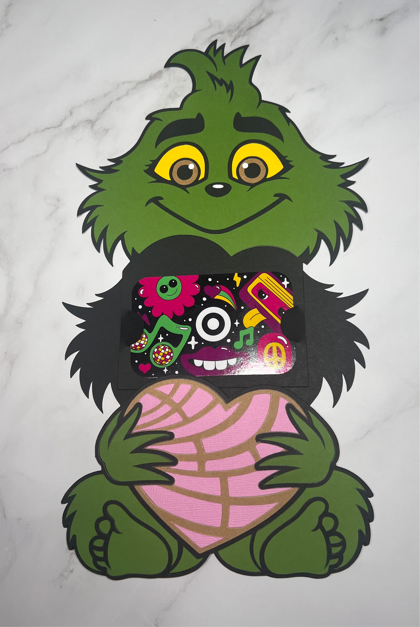 Baby Grinch concha money/card holder💚