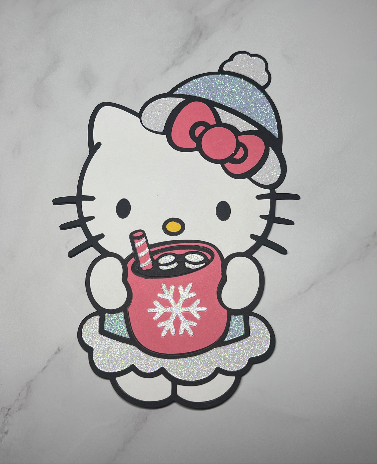 Glitter HK hot cocoa money/card holder🩵