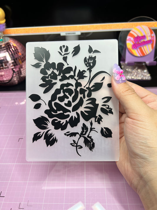 Rose embossing folder