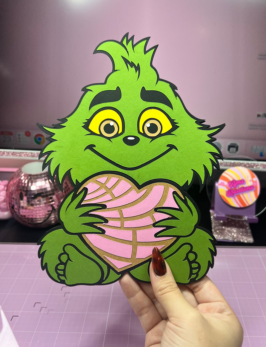Baby Grinch concha money/card holder💚